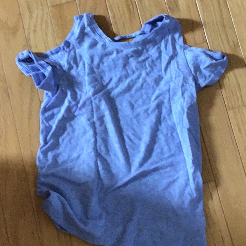 Blue cold shoulder top